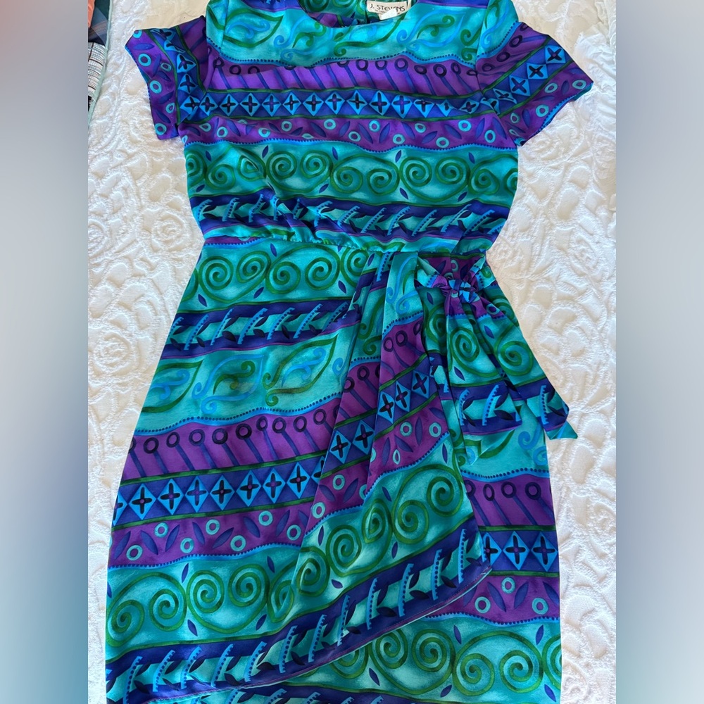 Vintage 1980s Women’s Faux Wrap Dress